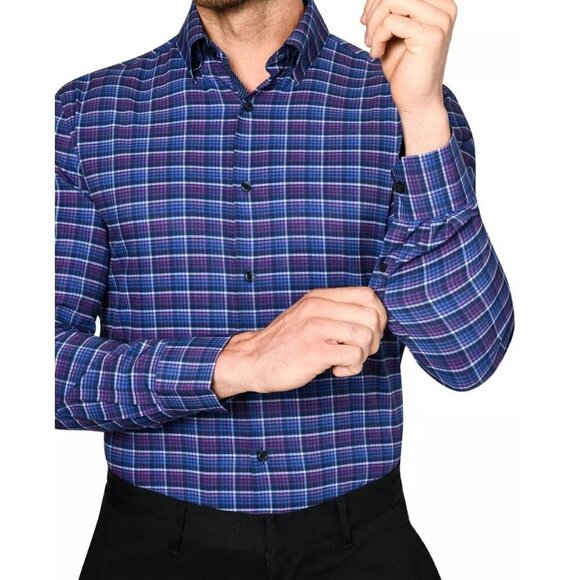 NWOT W.R.K Size 16 OMBRE 4 Way Stretch CHECK PERFORMANCE DRESS SHIRT MSRP $98 - Picture 2 of 14